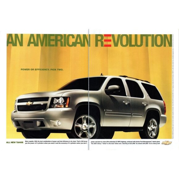 2006 Chevy Tahoe LTZ SUV 2 Page Vintage Print Ad American Revolution Wall Art - Picture 1 of 4